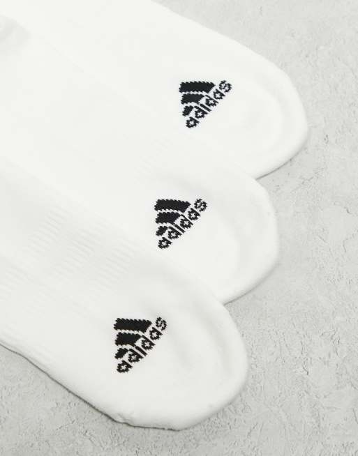 adidas Training 3 pack trainer socks in white