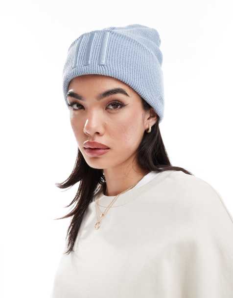 adidas Training 3 stripe beanie in blue - view 1