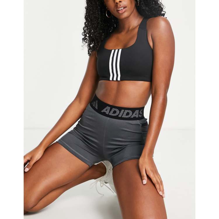 adidas Training 3 Stripe Support Sports Bra Black/White SIZE S NEW FREE UK  P&P