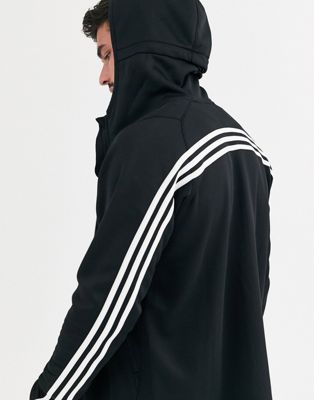 adidas black striped hoodie