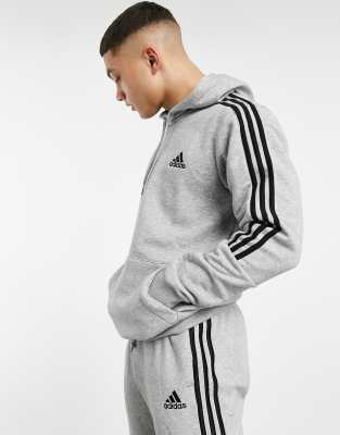 adidas grey three stripe sweatshirt