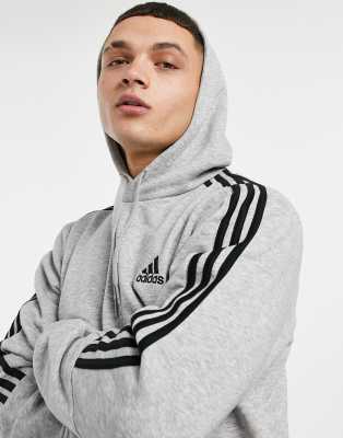 adidas grey three stripe sweatshirt