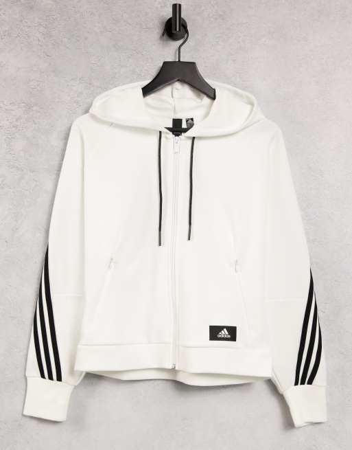 3 stripe 2025 hoodie white