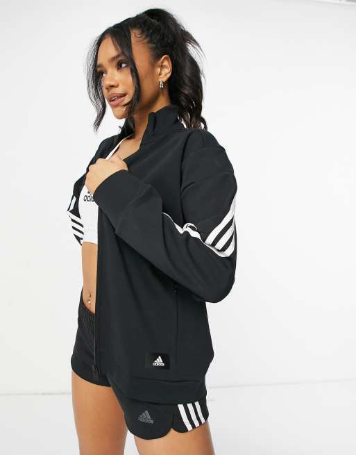 Adidas 3 stripes jacket women's sale