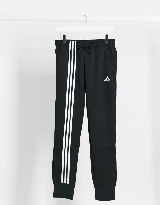 adidas training 3 stripe joggers black | ASOS