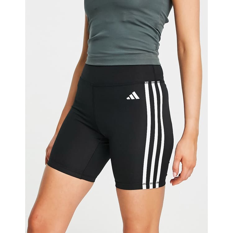 Adidas training three cheap stripe shorts in black