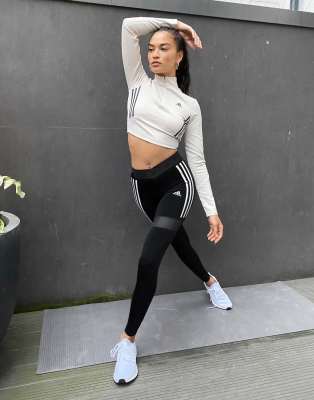 adidas training three stripe leggings