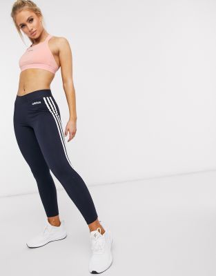 adidas navy three stripe leggings