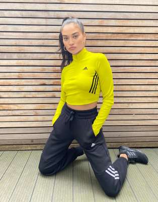 yellow adidas crop top