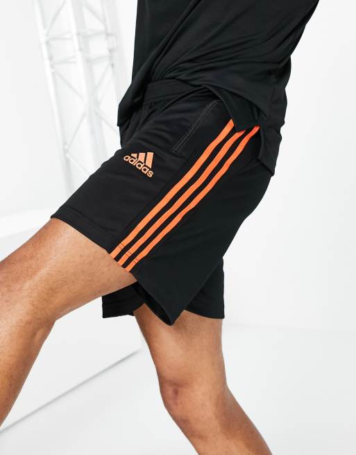 Adidas shorts sale orange stripes