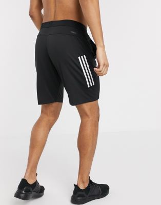 adidas training three stripe shorts in black