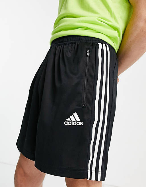 & Bademode Sportmode Kurze Hosen ASOS Herren Sport Adidas Training HIIT yellow 3 stripe shorts in 