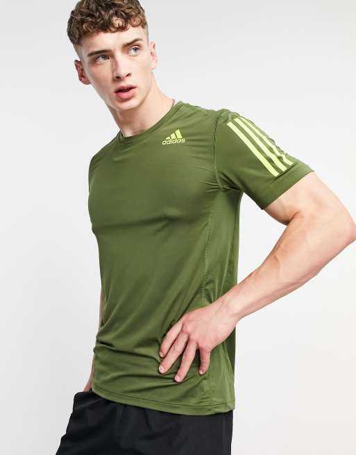 Mens khaki cheap adidas t shirt