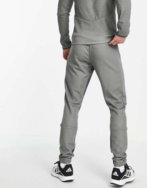 adidas Training 3 stripe training jogger in grey, 3 of 4