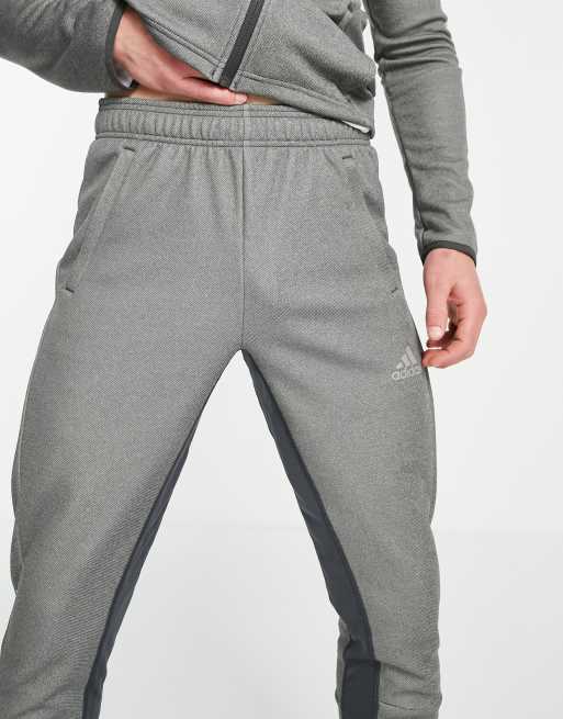 adidas Training 3 stripe training jogger in grey, 4 of 4