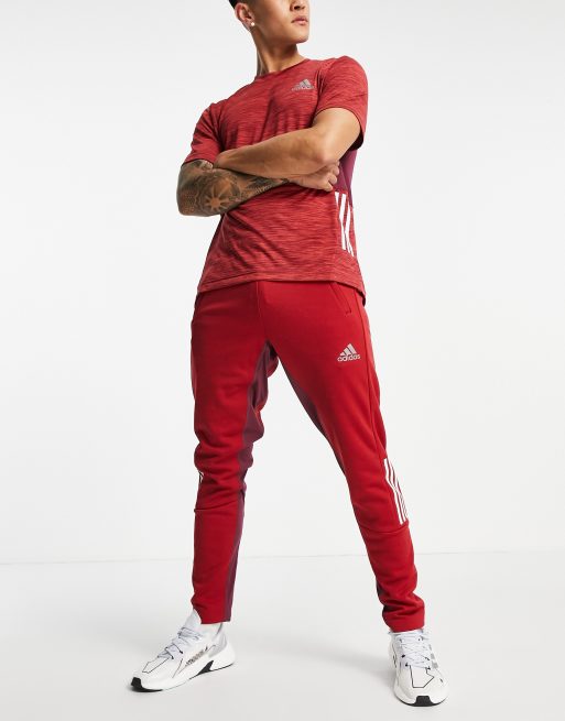 Adidas joggers hot sale mens red