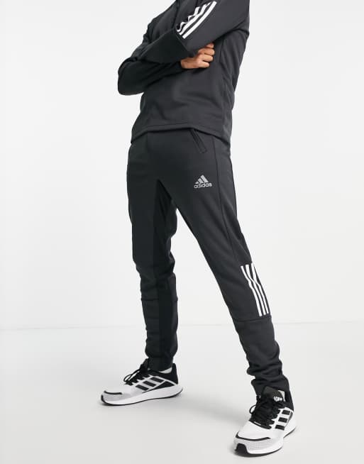 adidas Training 3 stripe training trackies in black | ASOS