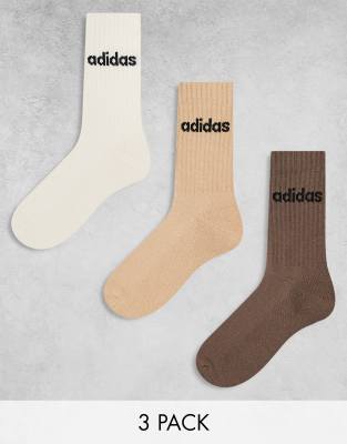 adidas Training - 3er-Pack Crew-Socken in neutralen Farben-Bunt