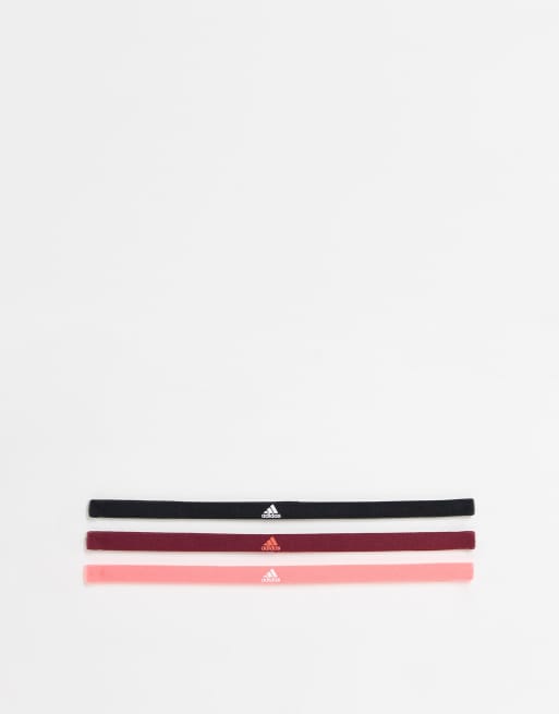 adidas – Training – 3er-Pack Haarbänder in verschiedenen Farben mit Logo
