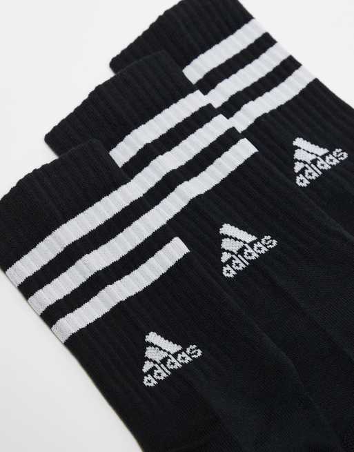 adidas Training – 3er-Pack Socken in Schwarz mit den drei Streifen, 3 von 3