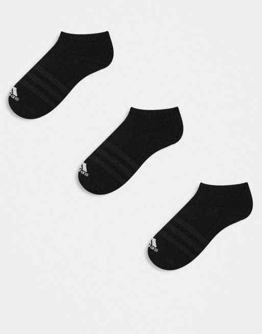 adidas – Training – 3er-Set Sneakersocken in Schwarz