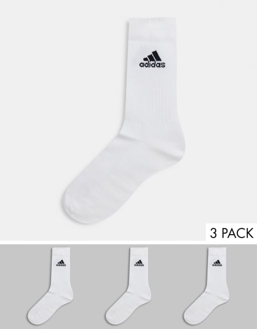 adidas – Training – 3er-Set Socken in Weiß