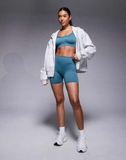 adidas Training – 4 – Blågröna, stickade shorts i booty-modell - view 1