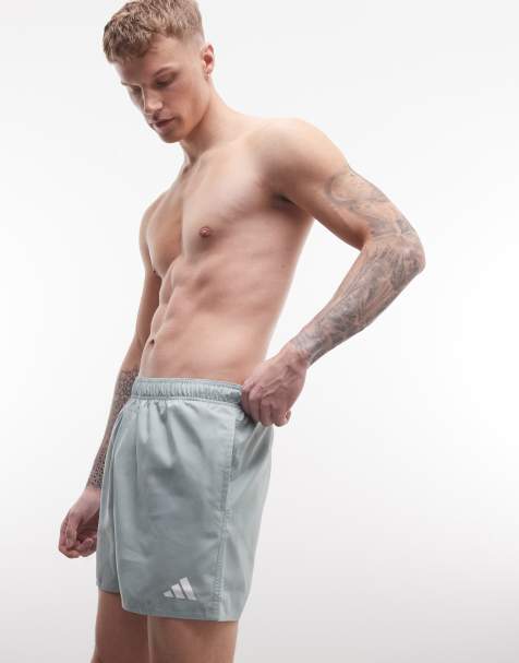 adidas Training 5in swimshorts in sage and white - view 1