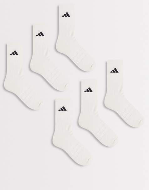 adidas Training 6 pack crew socks in white and black - view 1