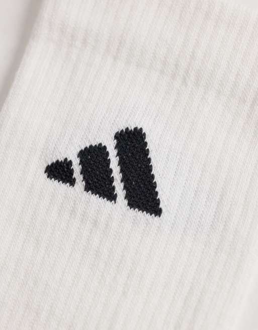 adidas Training 6 pack crew socks in white and black, 2 of 3