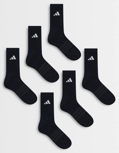 adidas Training 6 pack cushioned crew socks in black and white - view 1