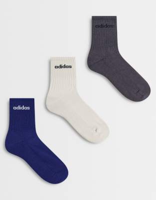Training - 6er-Pack Socken in Cremeweiß, Marineblau und Grün mit linearem Logo-Schwarz Schwarz S