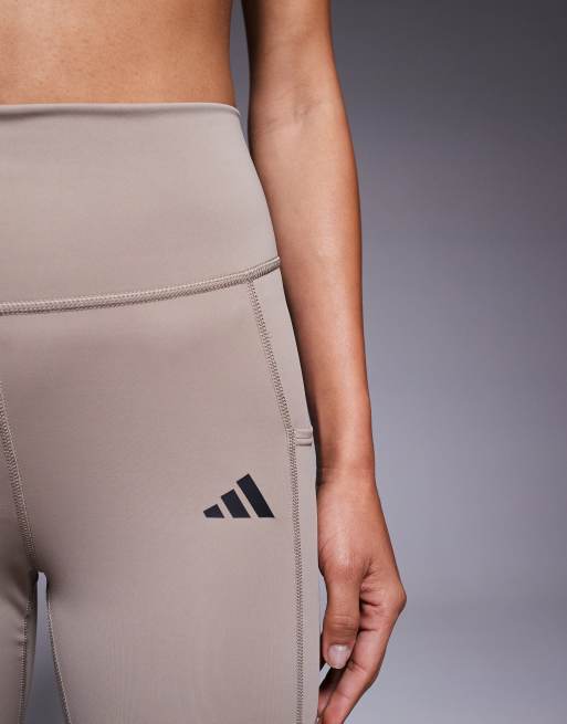 adidas Training - 7/8 optime - Legging met 3-Stripes in dezelfde tint in krijtbruin, 5 van 5