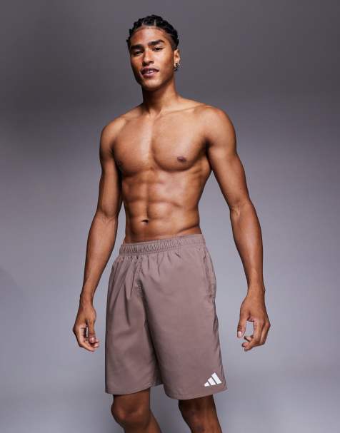 adidas Training 8"" swim shorts in brown - view 1