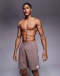 [adidas performance] adidas Training 8" swim shorts in brown M trace brown/white