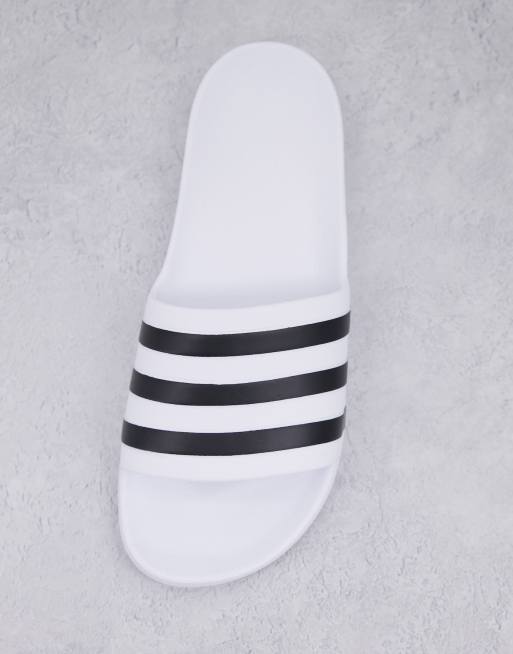 adidas Training – Adilette Aqua – Biało-czarne klapki , 3 z 4