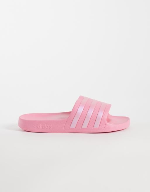 adidas Training - Adilette Aqua - Sandalias rosas y metalizadas, 3 de 4