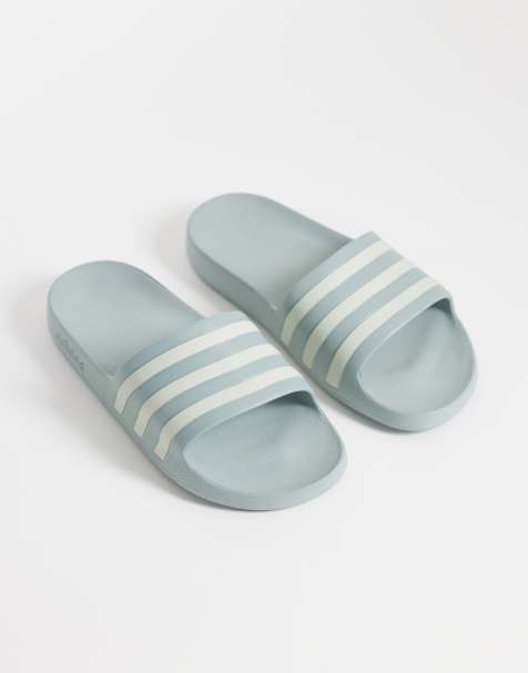 adidas Training – Adilette Aqua – Slider in Salbeigrün - view 1