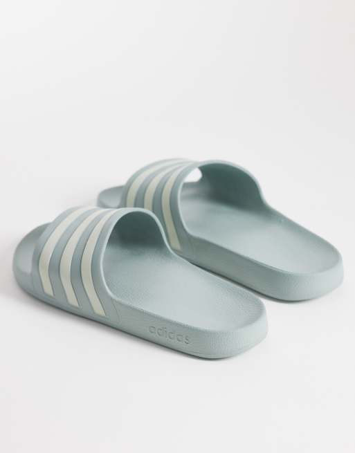 adidas - Training - Adilette Aqua - Slippers in saliegroen, 3 van 4