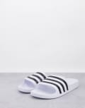 [adidas performance] adidas Training Adilette sliders in white and black 38 WHITE