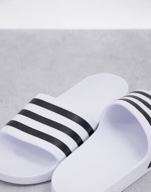 adidas - Training - Adilette - Slippers in wit en zwart , 2 van 4