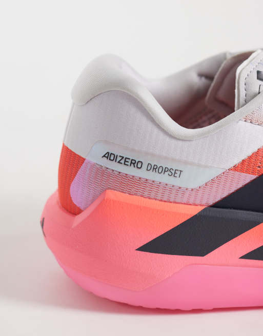 adidas Training Adizero Dropset Pro trainers in grey and red fade, 3 of 5