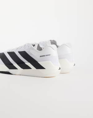 adidas Training Adizero Dropset Pro trainers in white and black