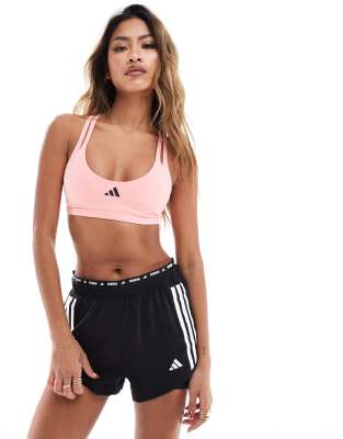 adidas Training aeroimpact luxe light-support bra in pink