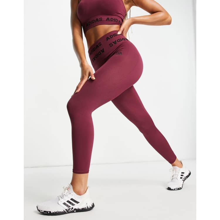 Buy Adidas women plus size sportswear fit training leggings dark maroon  Online