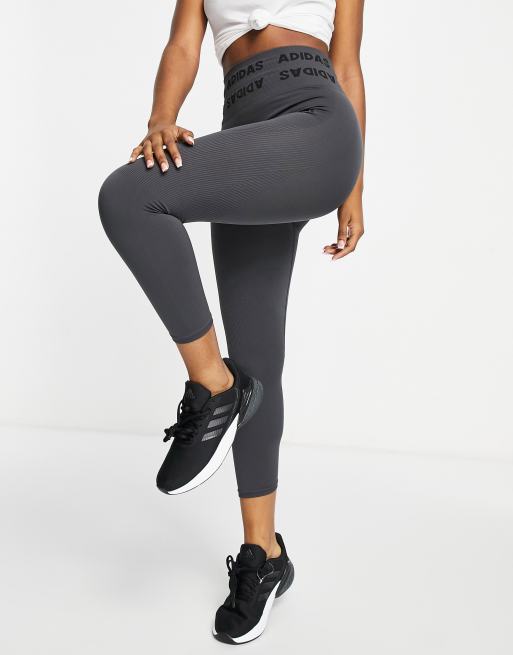 adidas Training Aeroknit seamless leggings in grey