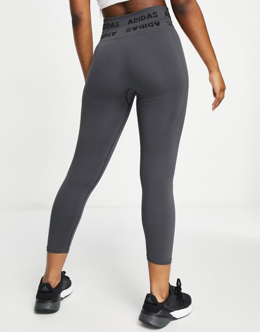 adidas Training Aeroknit seamless leggings in gray