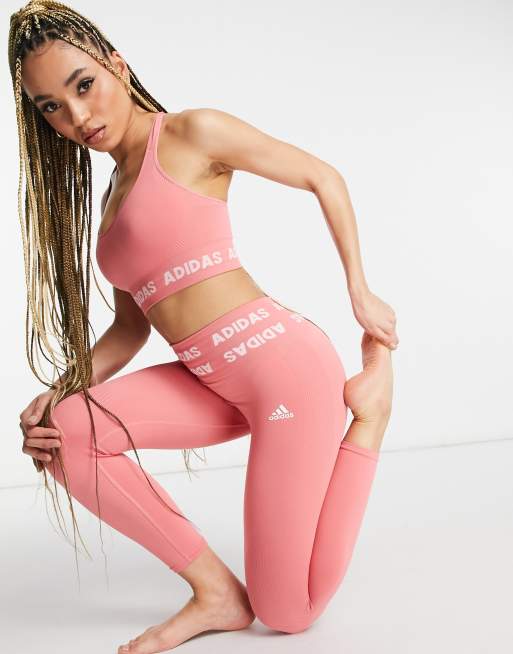 HIIT logo seamless leggings in pink marl