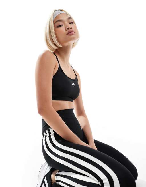 adidas Training - Aeroreact - Brassière de sport à 3 bandes - Noir