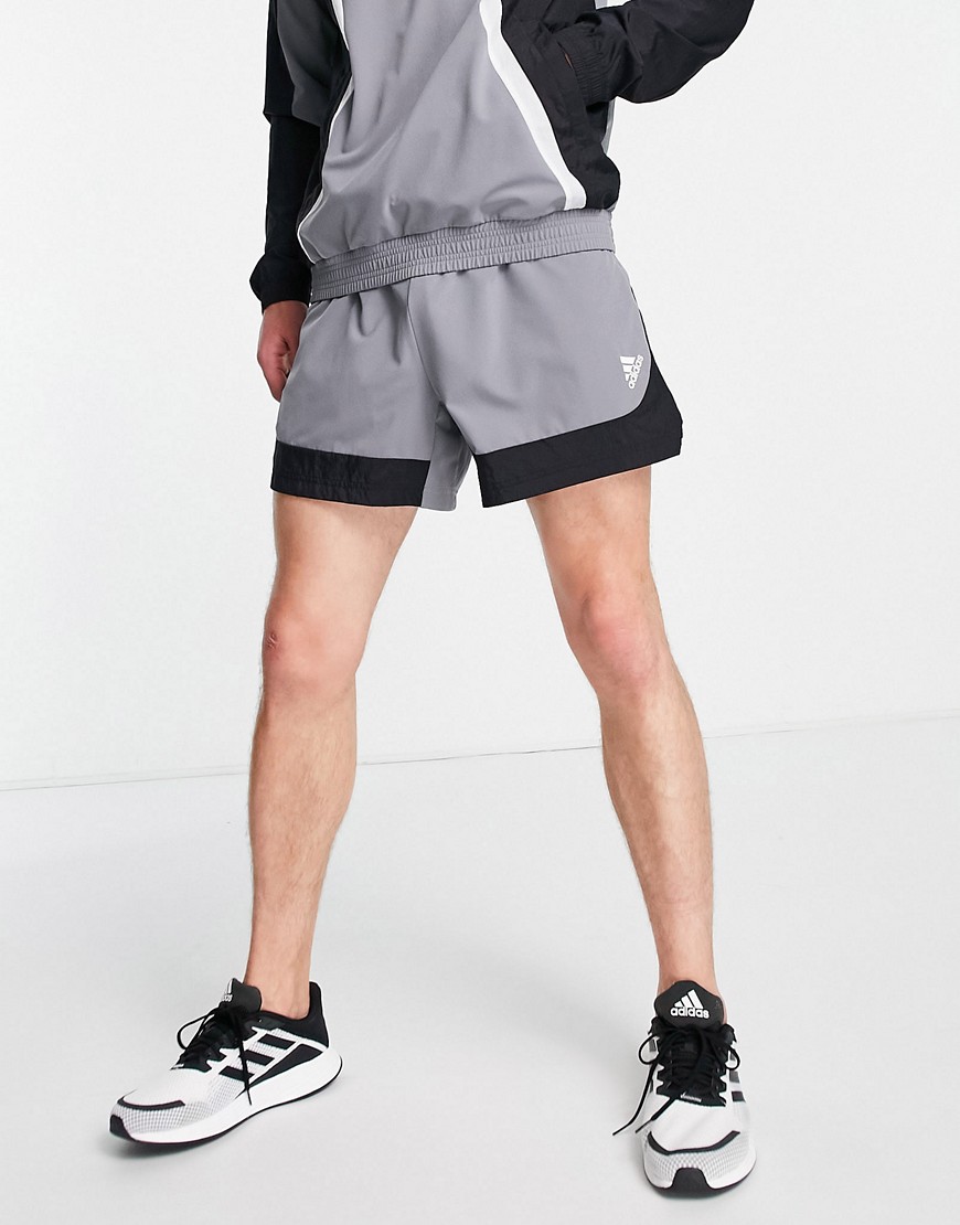 Adidas Training Aeroready paneled shorts in gray